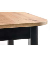 FLORIAN stół rozkładany blat - dąb artisan, nogi - czarny (2p1szt)