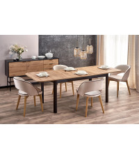 FLORIAN stół rozkładany blat - dąb artisan, nogi - czarny (2p1szt)