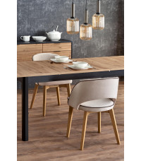 FLORIAN stół rozkładany blat - dąb artisan, nogi - czarny (2p1szt)