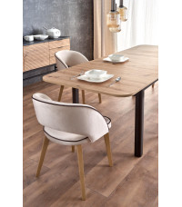 FLORIAN stół rozkładany blat - dąb artisan, nogi - czarny (2p1szt)