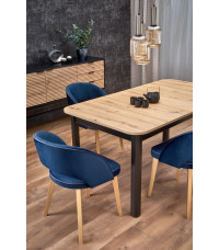 FLORIAN stół rozkładany blat - dąb artisan, nogi - czarny (2p1szt)