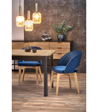 FLORIAN stół rozkładany blat - dąb artisan, nogi - czarny (2p1szt)