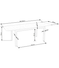 FLORIAN stół rozkładany blat - dąb artisan, nogi - czarny (2p1szt)
