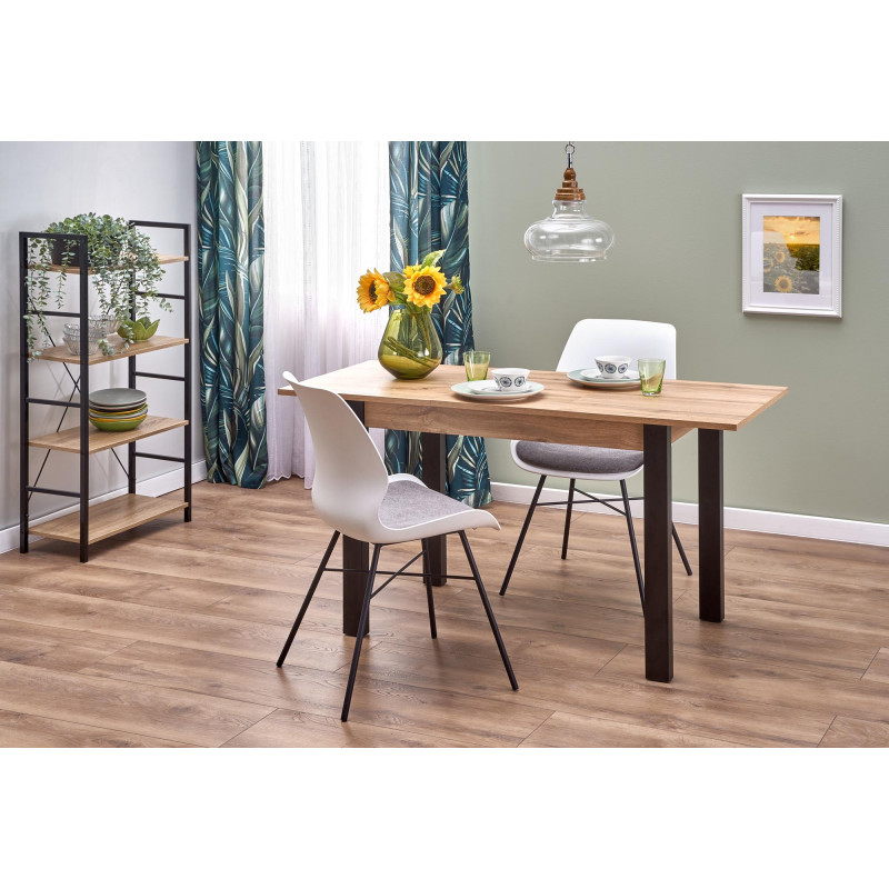 GINO stół rozkładany blat - dąb wotan, nogi - czarny (1p1szt)