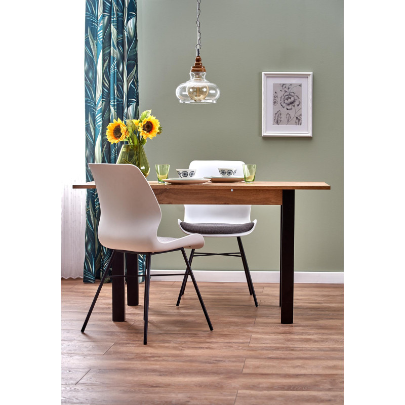 GINO stół rozkładany blat - dąb wotan, nogi - czarny (1p1szt)