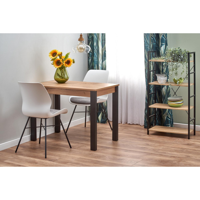 GINO stół rozkładany blat - dąb wotan, nogi - czarny (1p1szt)