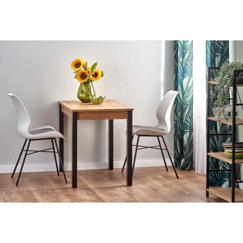 GINO stół rozkładany blat - dąb wotan, nogi - czarny (1p1szt)