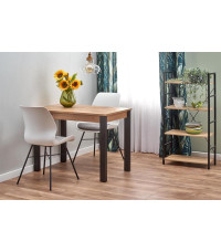 GINO stół rozkładany blat - dąb wotan, nogi - czarny (1p1szt)