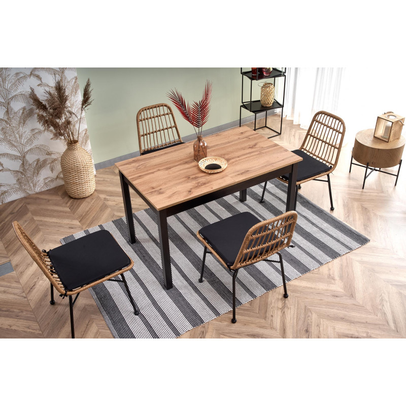 GREG stół rozkładany kolor dąb wotan/czarny (1p1szt)