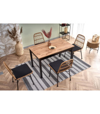 GREG stół rozkładany kolor dąb wotan/czarny (1p1szt)