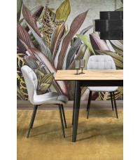 GULIAN stół rozkładany, blat - dąb wotan, nogi - czarny (2p1szt)