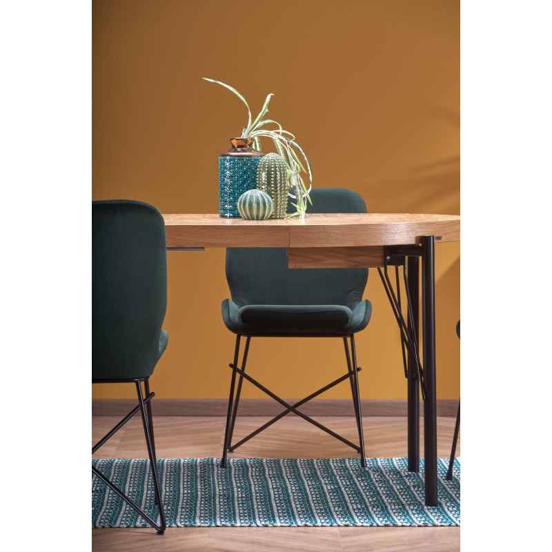 INFERNO stół rozkładany dąb naturalny - czarny (2p1szt)