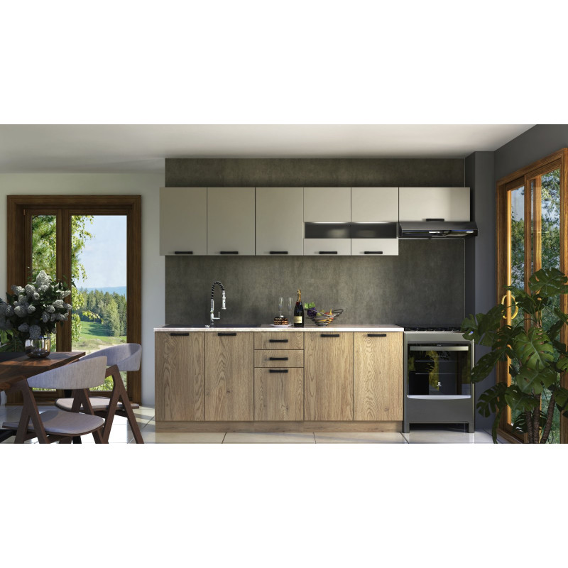 PERŁA 260 - KUCHNIA - DĄB CREMONA/KASZMIR (12p1kpl)