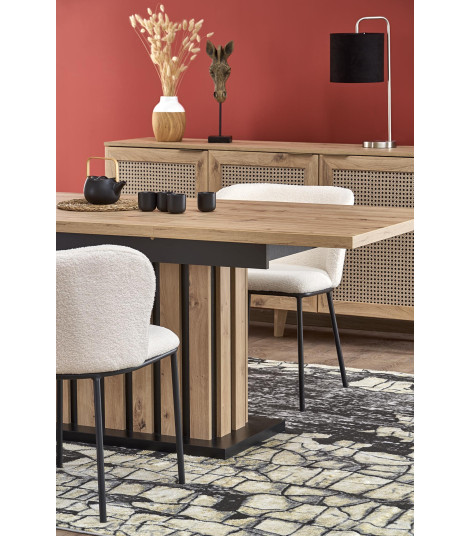 LAMELLO stół rozkładany 130-180/80 cm dąb artisan/czarny (2p1szt)