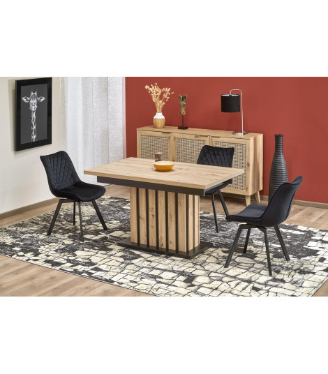 LAMELLO stół rozkładany 130-180/80 cm dąb artisan/czarny (2p1szt)