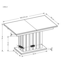 LAMELLO stół rozkładany 160-210/90 cm dąb artisan/czarny (2p1szt)