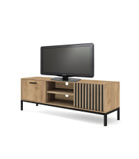 LAMINO RTV-1 stolik RTV dąb craft/czarny, nogi: czarny (2p1szt)