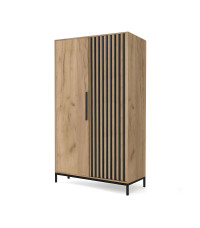 LAMINO S-1 szafa dąb craft/czarny, nogi: czarny (3p1szt)