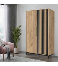 LAMINO S-1 szafa dąb craft/czarny, nogi: czarny (3p1szt)