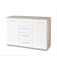 LIMA KM-4 komoda dąb sonoma / biały (2p1szt)