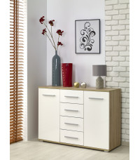 LIMA KM-4 komoda dąb sonoma / biały (2p1szt)