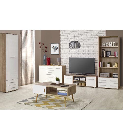 LIMA REG3 regał dąb sonoma / biały (2p1szt)