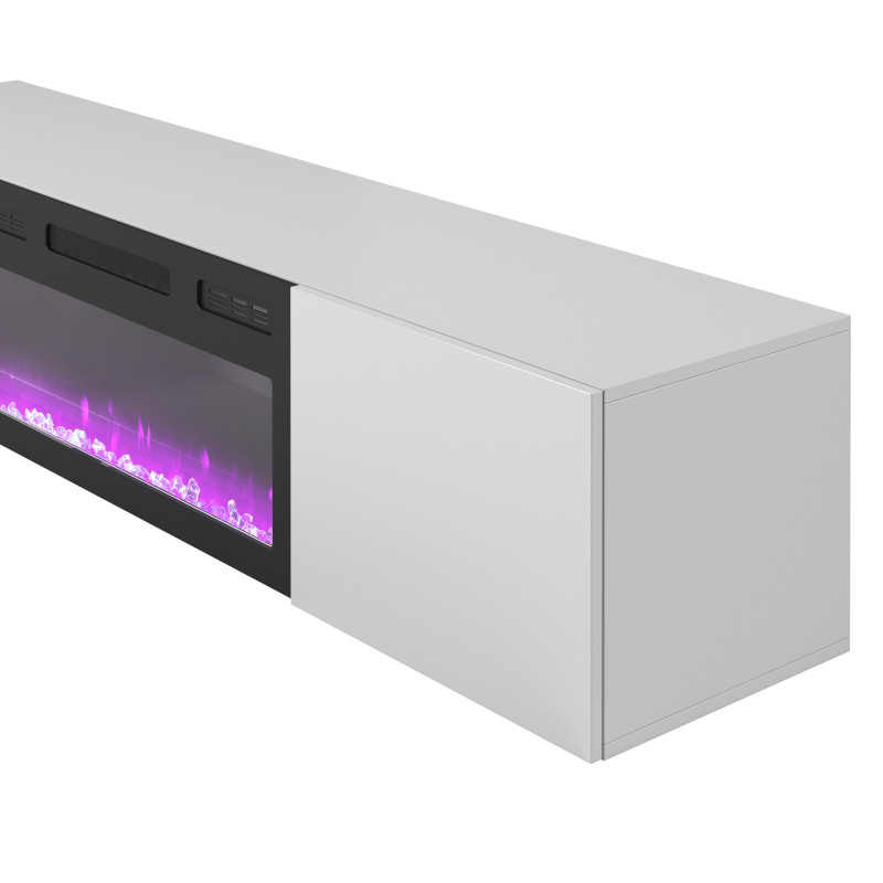 LIVO RTV 180 wisząca z kominkiem biały (2p1szt)