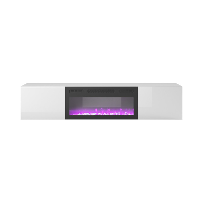 LIVO RTV 180 wisząca z kominkiem biały (2p1szt)