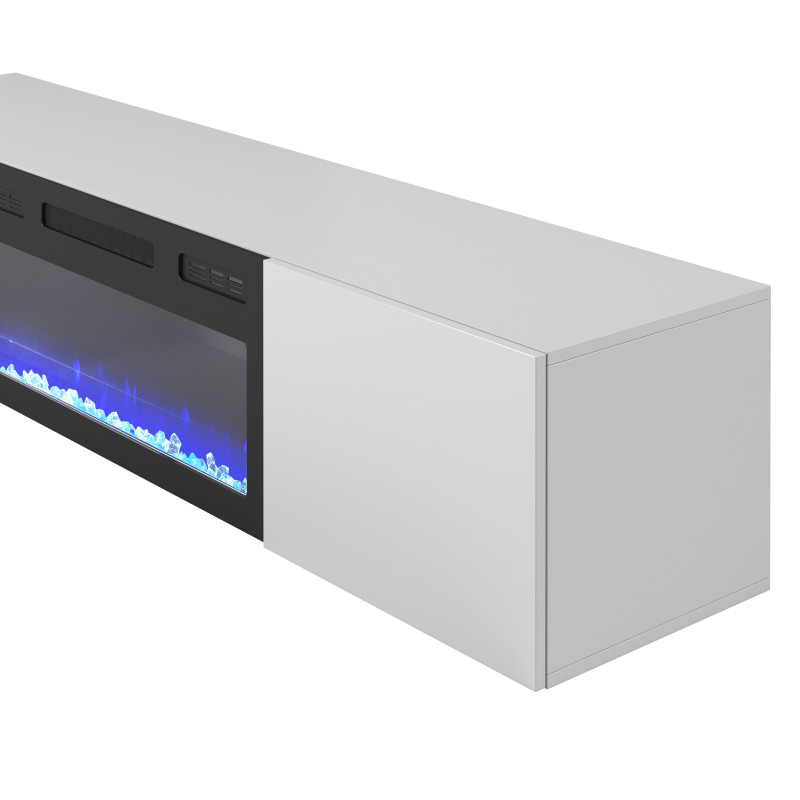 LIVO RTV 180 wisząca z kominkiem biały (2p1szt)