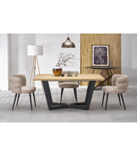 MASSIVE 2 stół rozkładany 160-250x90x77 cm dąb naturalny/czarny (2p1szt)