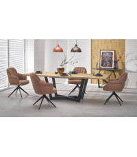 MASSIVE 2 stół rozkładany 160-250x90x77 cm dąb naturalny/czarny (2p1szt)