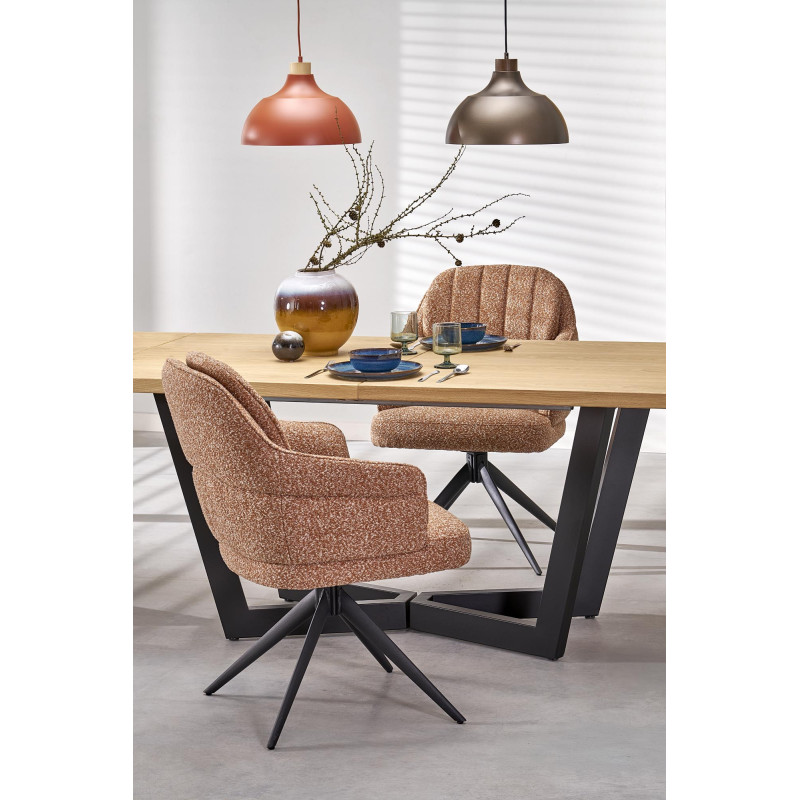 MASSIVE 2 stół rozkładany 160-250x90x77 cm dąb naturalny/czarny (2p1szt)