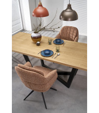 MASSIVE 2 stół rozkładany 160-250x90x77 cm dąb naturalny/czarny (2p1szt)