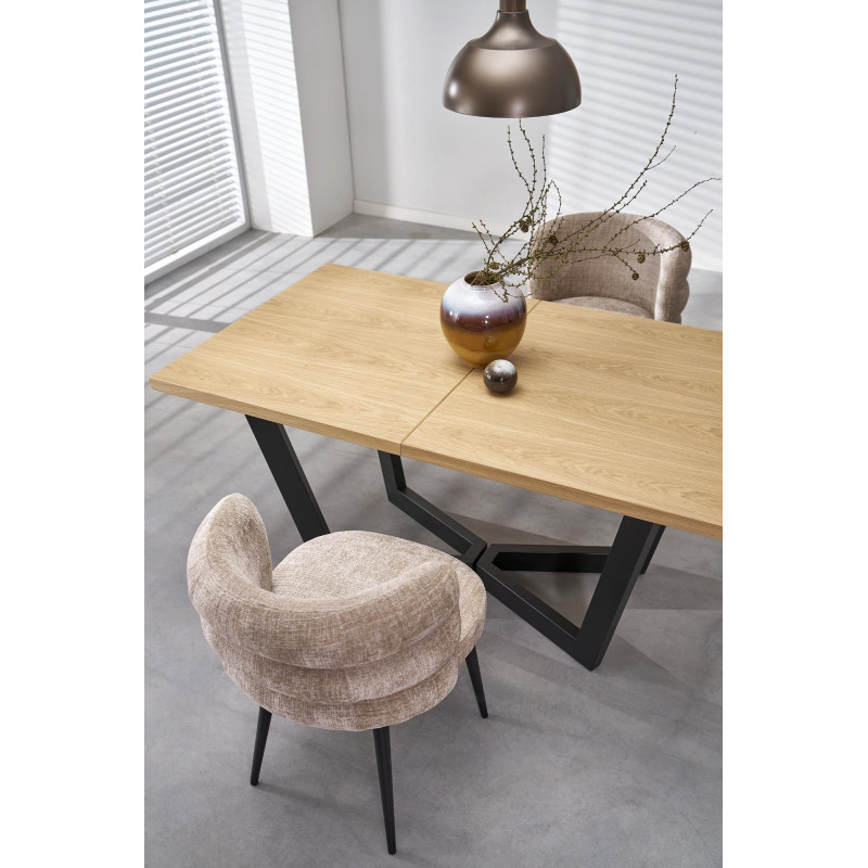 MASSIVE 2 stół rozkładany 160-250x90x77 cm dąb naturalny/czarny (2p1szt)