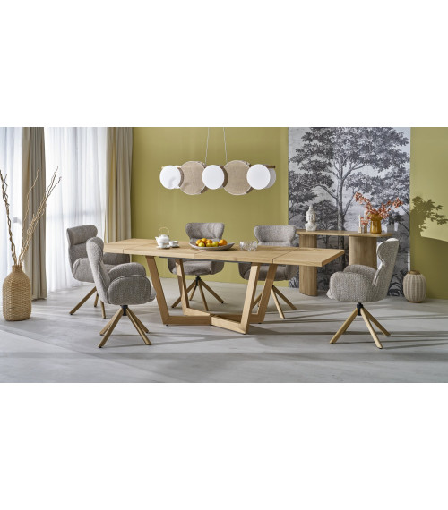 MASSIVE 3 stół rozkładany 160-250x90x77 cm dąb naturalny/dąb naturalny (2p1szt)