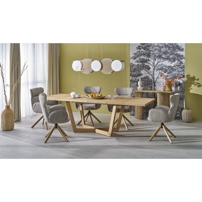 MASSIVE 3 stół rozkładany 160-250x90x77 cm dąb naturalny/dąb naturalny (2p1szt)