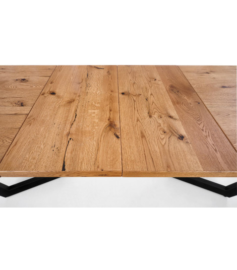 MASSIVE stół rozkładany 160-250x90x77 cm jasny dąb/czarny (2p1szt)