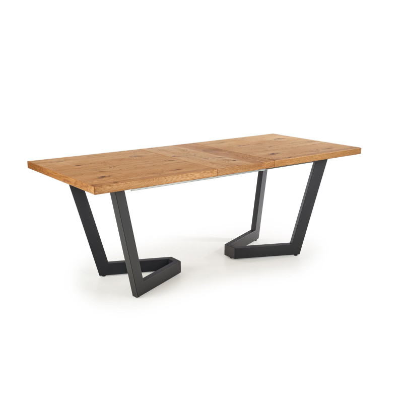 MASSIVE stół rozkładany 160-250x90x77 cm jasny dąb/czarny (2p1szt)