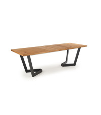 MASSIVE stół rozkładany 160-250x90x77 cm jasny dąb/czarny (2p1szt)