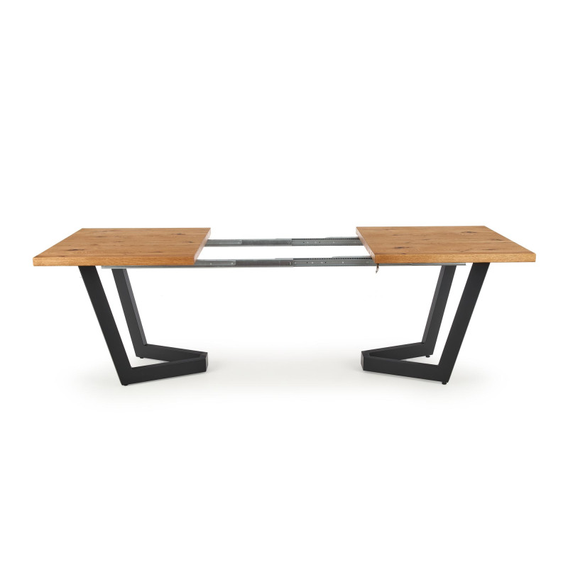 MASSIVE stół rozkładany 160-250x90x77 cm jasny dąb/czarny (2p1szt)