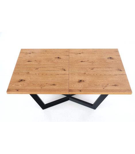 MASSIVE stół rozkładany 160-250x90x77 cm jasny dąb/czarny (2p1szt)