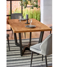 MASSIVE stół rozkładany 160-250x90x77 cm jasny dąb/czarny (2p1szt)