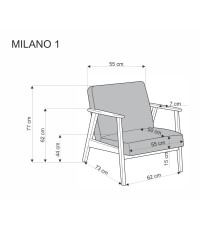 MILANO 1S fotel - beżowy tap. Castel 15 (1p1szt)
