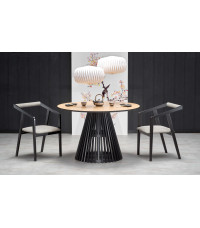 MIYAKI stół blat - dąb naturalny, noga - czarny (2p1szt)