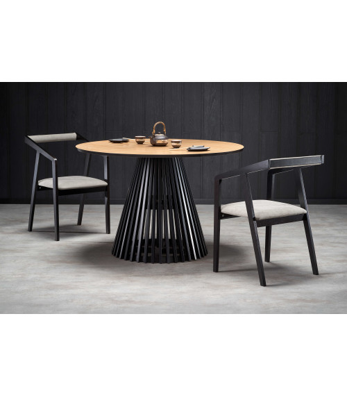 MIYAKI stół blat - dąb naturalny, noga - czarny (2p1szt)