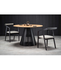 MIYAKI stół blat - dąb naturalny, noga - czarny (2p1szt)