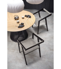 MIYAKI stół blat - dąb naturalny, noga - czarny (2p1szt)