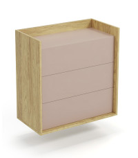 MOBIUS KOMODA 3S korpus: hikora naturalna, fronty - antyczny róż (1p2szt)