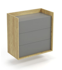 MOBIUS KOMODA 3S korpus: hikora naturalna, fronty - szary przykurzony (1p2szt)