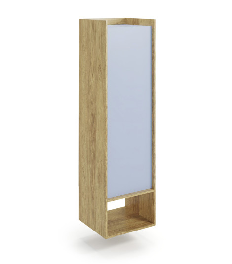 MOBIUS REGAŁ 1D korpus: hikora naturalna, fronty - niebieski horyzont (2p1szt)